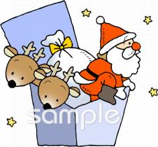 中学・高校向けサンタクロース プレゼント無料イラストお試しフリー素材(カット)