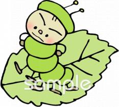 中学・高校向けアオムシ無料イラストお試しフリー素材(カット)