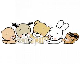 中学・高校向け肩を組む無料イラストお試しフリー素材(カット)