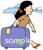 中学・高校向けスーツケース無料イラストお試しフリー素材(カット)