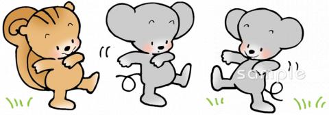 中学・高校向けネズミ リス無料イラストお試しフリー素材(カット)