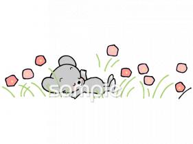 中学・高校向け野原 昼寝無料イラストお試しフリー素材(カット)