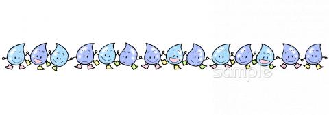 中学・高校向け飾りライン 雫無料イラストお試しフリー素材(カット)