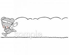 中学・高校向けネズミ かけっこ無料イラストお試しフリー素材(カット)