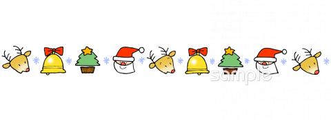 中学・高校向けクリスマス 飾りライン無料イラストお試しフリー素材(カット)