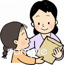 中学・高校向け書類 渡す無料イラストお試しフリー素材(カット)