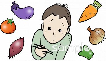 中学・高校向け野菜嫌い無料イラストお試しフリー素材(カット)