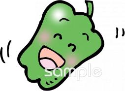 中学・高校向けピーマン無料イラストお試しフリー素材(カット)