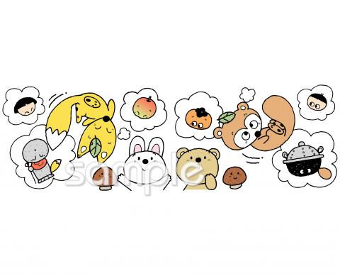 中学・高校向けタヌキ キツネ 化ける無料イラストお試しフリー素材(カット)