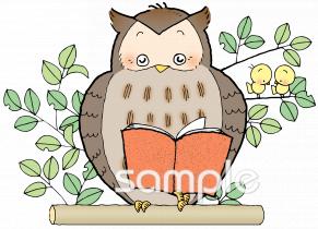 中学・高校向けミミズク無料イラストお試しフリー素材(カット)