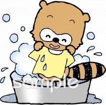 中学・高校向け洗たく無料イラストお試しフリー素材(カット)