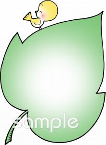 中学・高校向け小鳥 葉っぱ無料イラストお試しフリー素材(カット)