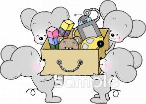 中学・高校向け後片付け おもちゃ箱無料イラストお試しフリー素材(カット)