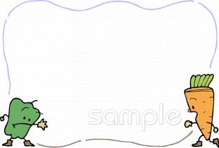 中学・高校向け偏食指導 ピーマン ニンジン無料イラストお試しフリー素材(カット)