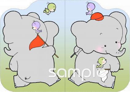 中学・高校向け二つ折りカード無料イラストお試しフリー素材(カット)