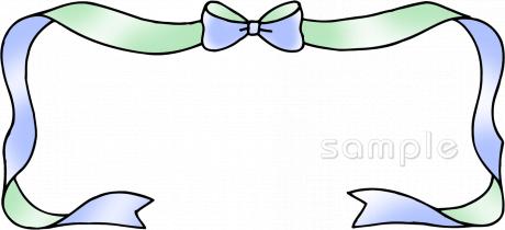中学・高校向けリボンわく無料イラストお試しフリー素材(カット)