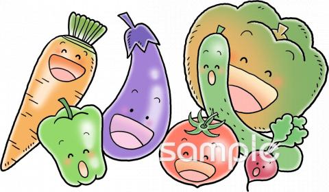 中学・高校向け野菜 給食だより無料イラストお試しフリー素材(カット)