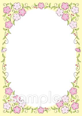 中学・高校向け入学 桜 フレーム無料イラストお試しフリー素材(カット)