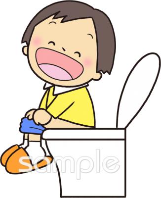 中学・高校向け洋式トイレの使い方無料イラストお試しフリー素材(カット)