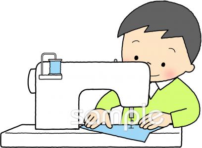 中学・高校向けミシンの使い方無料イラストお試しフリー素材(カット)