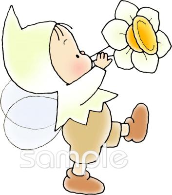 中学・高校向け水仙 妖精無料イラストお試しフリー素材(カット)