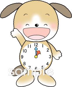 中学・高校向け時計 1時無料イラストお試しフリー素材(カット)