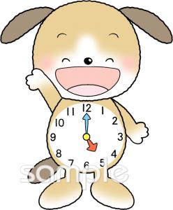 中学・高校向け時計 5時無料イラストお試しフリー素材(カット)