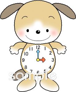 中学・高校向け時計 三時無料イラストお試しフリー素材(カット)