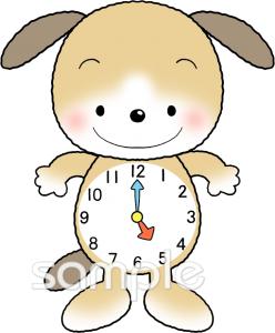 中学・高校向け時計 五時無料イラストお試しフリー素材(カット)