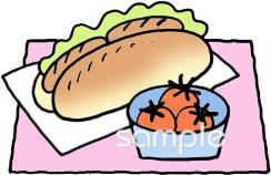 中学・高校向けホットドッグ無料イラストお試しフリー素材(カット)