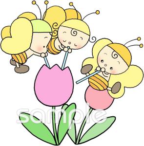 中学・高校向けチューリップ ちょうちょ無料イラストお試しフリー素材(カット)