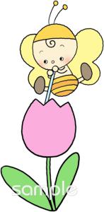 中学・高校向け花 蜜蜂無料イラストお試しフリー素材(カット)