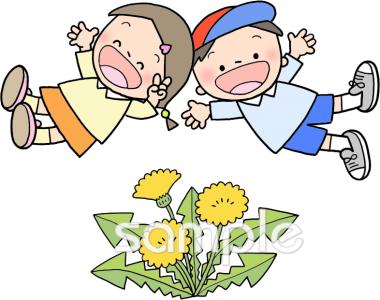 中学・高校向け子ども たんぽぽ無料イラストお試しフリー素材(カット)
