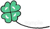 中学・高校向け四つ葉のクローバー無料イラストお試しフリー素材(カット)