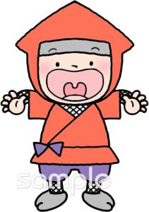 中学・高校向け忍者 叫ぶ無料イラストお試しフリー素材(カット)