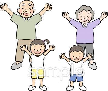 中学・高校向けラジオ体操 子ども 高齢者無料イラストお試しフリー素材(カット)