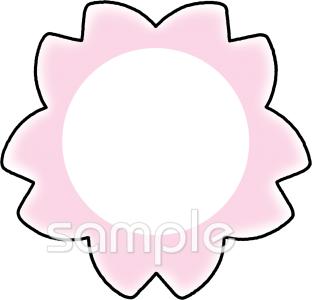 中学・高校向け桜 文字枠無料イラストお試しフリー素材(カット)