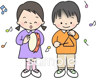 中学・高校向けトライアングル タンバリン無料イラストお試しフリー素材(カット)