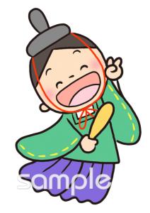 中学・高校向けお内裏様 3月の壁面飾り無料イラストお試しフリー素材(カット)