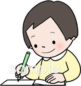 中学・高校向け子ども 宿題無料イラストお試しフリー素材(カット)