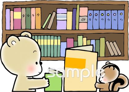 中学・高校向け読書 図書館無料イラストお試しフリー素材(カット)