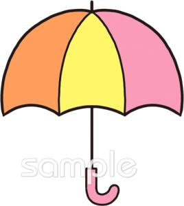 中学・高校向け雨傘 6月の壁面飾り無料イラストお試しフリー素材(カット)