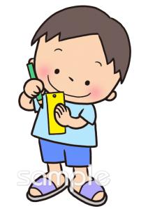 中学・高校向け7月の壁面飾り無料イラストお試しフリー素材(カット)