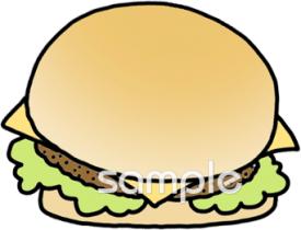 中学・高校向けハンバーガー無料イラストお試しフリー素材(カット)