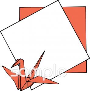 中学・高校向け折り紙 鶴無料イラストお試しフリー素材(カット)
