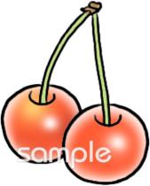 中学・高校向けサクランボ無料イラストお試しフリー素材(カット)