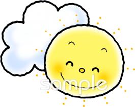 中学・高校向けくもりのちはれ無料イラストお試しフリー素材(カット)