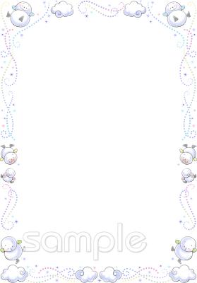 中学・高校向け雪だるま 枠無料イラストお試しフリー素材(カット)