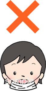 中学・高校向け間違ったマスクのつけ方無料イラストお試しフリー素材(カット)