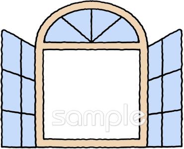 中学・高校向け開いた窓無料イラストお試しフリー素材(カット)